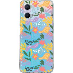 Printify Oppo A94 İle Uyumlu 1mm Kapak Memphis Desen Tasarımlı Şeffaf Silikon Cep Telefonu Kılıfı
