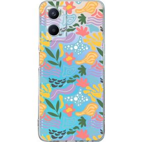 Printify Oppo A96 Uyumlu Kamera Korumalı Kapak Memphis Desen Tasarımlı Şeffaf Cep Telefonu Kılıfı