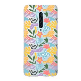 Printify Oppo Reno 2Z İle Uyumlu 1 mm Kapak Memphis Desen Tasarımlı Şeffaf Silikon Cep Telefonu Kılıfı
