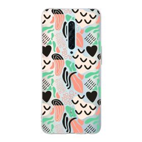 Printify Oppo Reno 2Z İle Uyumlu 1 mm Kapak Memphis Desen Tasarımlı Şeffaf Silikon Cep Telefonu Kılıfı