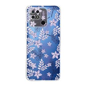 Printify Redmi 10C Kamera Korumalı Kapak Floral Lila Tasarımlı Şeffaf Kılıf