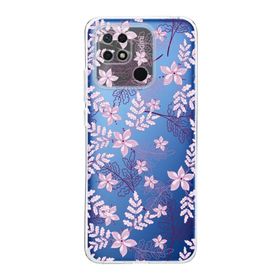 Printify Redmi 10C Kamera Korumalı Kapak Floral Pudra Tasarımlı Şeffaf Kılıf