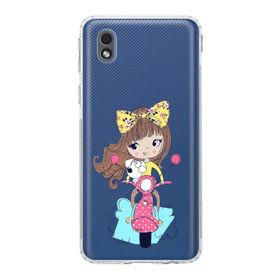 Printify Samsung Galaxy A01 Core Kamera Korumalı Kapak Vespagirl Tasarımlı Şeffaf Kılıf