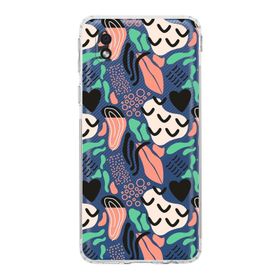 Printify Samsung Galaxy A01 Core Uyumlu Kamera Korumalı Kapak Memphis Desen Tasarımlı Şeffaf Cep Telefonu Kılıfı