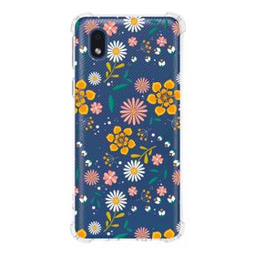 Printify Samsung Galaxy A01 Core Uyumlu Köşe Korumalı Antişok Kapak Çiçek Tasarımlı Şeffaf Kılıf