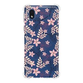 Printify Samsung Galaxy A01 Core Uyumlu Köşe Korumalı Antişok Kapak Floral Kırmızı Tasarımlı Şeffaf Kılıf