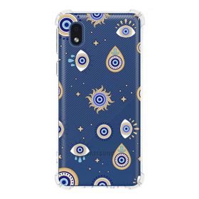 Printify Samsung Galaxy A01 Core Uyumlu Nazar Boncuğu 5 Baskılı Şeffaf Köşe Korumalı Antişok Kılıf