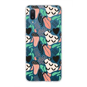 Printify Samsung Galaxy A01 İle Uyumlu 1mm Kapak Memphis Desen Tasarımlı Şeffaf Silikon Cep Telefonu Kılıfı