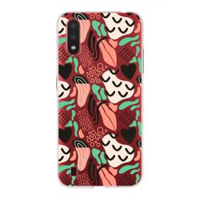 Printify Samsung Galaxy A01 İle Uyumlu 1mm Kapak Memphis Desen Tasarımlı Şeffaf Silikon Cep Telefonu Kılıfı
