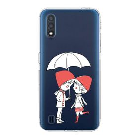 Printify Samsung Galaxy A01 Kamera Korumalı Kapak Aşk Tasarımlı Şeffaf Kılıf