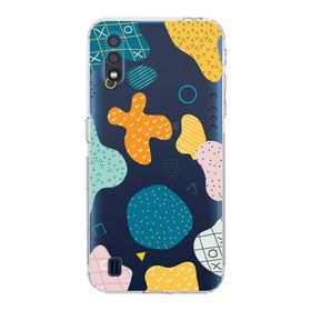 Printify Samsung Galaxy A01 Kamera Korumalı Kapak Geometrik Şekiller Tasarımlı Şeffaf Kılıf