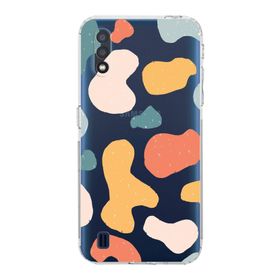 Printify Samsung Galaxy A01 Kamera Korumalı Kapak Grunge Tasarımlı Şeffaf Kılıf