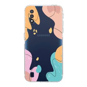Printify Samsung Galaxy A01 Kamera Korumalı Kapak Karışık Renkler Tasarımlı Şeffaf Kılıf