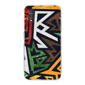 Printify Samsung Galaxy A01 Uyumlu Kamera Korumalı Kapak Grafiti F Tasarımlı Şeffaf Kılıf