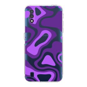 Printify Samsung Galaxy A01 Uyumlu Kamera Korumalı Kapak Renkli Desen F Tasarımlı Şeffaf Kılıf