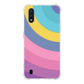 PrintiFy Samsung Galaxy A01 Uyumlu Köşe Korumalı Antişok Kapak Renk Cümbüşü Tasarımlı Şeffaf Kılıf