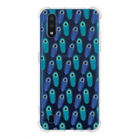 Printify Samsung Galaxy A01 Uyumlu Nazar Boncuğu 4 Baskılı Şeffaf Köşe Korumalı Antişok Kılıf