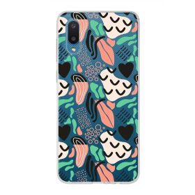 Printify Samsung Galaxy A02 İle Uyumlu 1mm Kapak Memphis Desen Tasarımlı Şeffaf Silikon Cep Telefonu Kılıfı