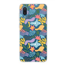 Printify Samsung Galaxy A02 İle Uyumlu 1mm Kapak Memphis Desen Tasarımlı Şeffaf Silikon Cep Telefonu Kılıfı