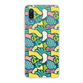 Printify Samsung Galaxy A02 İle Uyumlu 1mm Kapak Memphis Desen Tasarımlı Şeffaf Silikon Cep Telefonu Kılıfı