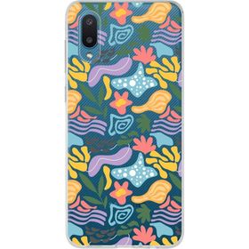 Printify Samsung Galaxy A02 İle Uyumlu 1mm Kapak Memphis Desen Tasarımlı Şeffaf Silikon Cep Telefonu Kılıfı