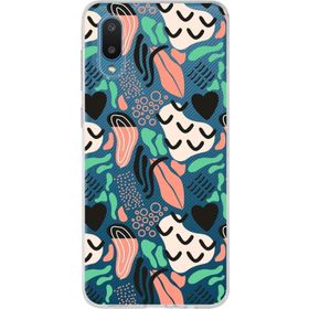 Printify Samsung Galaxy A02 İle Uyumlu 1mm Kapak Memphis Desen Tasarımlı Şeffaf Silikon Cep Telefonu Kılıfı