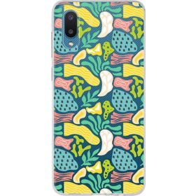 Printify Samsung Galaxy A02 İle Uyumlu 1mm Kapak Memphis Desen Tasarımlı Şeffaf Silikon Cep Telefonu Kılıfı