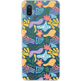 Printify Samsung Galaxy A02 İle Uyumlu 1mm Kapak Memphis Desen Tasarımlı Şeffaf Silikon Cep Telefonu Kılıfı