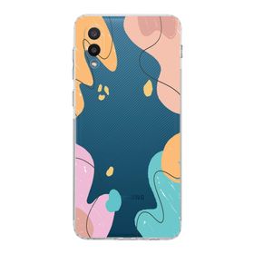 Printify Samsung Galaxy A02 Kamera Korumalı Kapak Karışık Renkler Tasarımlı Şeffaf Kılıf