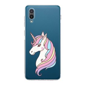 Printify Samsung Galaxy A02 Kamera Korumalı Kapak Unicorn Tasarımlı Şeffaf Kılıf