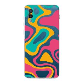 Printify Samsung Galaxy A02 Uyumlu Kamera Korumalı Kapak Renkli Desen B Tasarımlı Şeffaf Kılıf