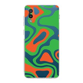 Printify Samsung Galaxy A02 Uyumlu Kamera Korumalı Kapak Renkli Desen E Tasarımlı Şeffaf Kılıf