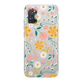 Printify Samsung Galaxy A02S Kamera Korumalı Kapak Çiçek Tasarımlı Şeffaf Kılıf