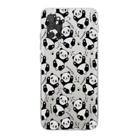 Printify Samsung Galaxy A02s Kamera Korumalı Kapak Panda Tasarımlı Şeffaf Kılıf