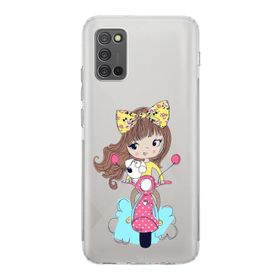Printify Samsung Galaxy A02s Kamera Korumalı Kapak Vespagirl Tasarımlı Şeffaf Kılıf