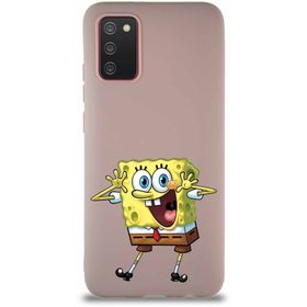 Printify Samsung Galaxy A02s Soft Premier Kapak Sünger Bob Tasarımlı Silikon Cep Telefonu Kılıfı