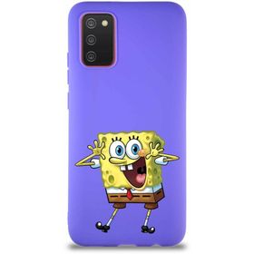 Printify Samsung Galaxy A02s Soft Premier Kapak Sünger Bob Tasarımlı Silikon Cep Telefonu Kılıfı