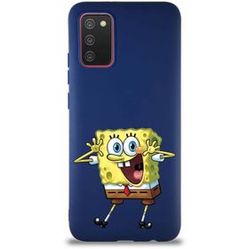 Printify Samsung Galaxy A02s Soft Premier Kapak Sünger Bob Tasarımlı Silikon Cep Telefonu Kılıfı