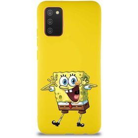Printify Samsung Galaxy A02s Soft Premier Kapak Sünger Bob Tasarımlı Silikon Cep Telefonu Kılıfı