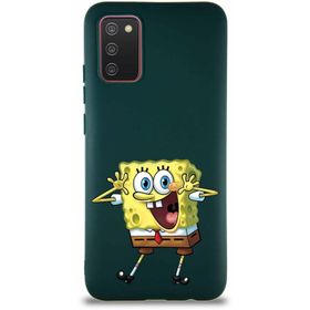 Printify Samsung Galaxy A02s Soft Premier Kapak Sünger Bob Tasarımlı Silikon Cep Telefonu Kılıfı