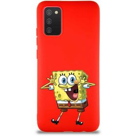 Printify Samsung Galaxy A02s Soft Premier Kapak Sünger Bob Tasarımlı Silikon Cep Telefonu Kılıfı
