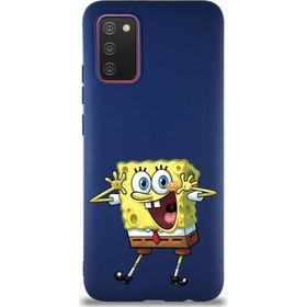 Printify Samsung Galaxy A02s Soft Premier Kapak Sünger Bob Tasarımlı Silikon Cep Telefonu Kılıfı