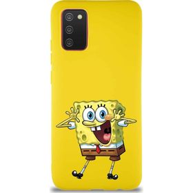 Printify Samsung Galaxy A02s Soft Premier Kapak Sünger Bob Tasarımlı Silikon Cep Telefonu Kılıfı