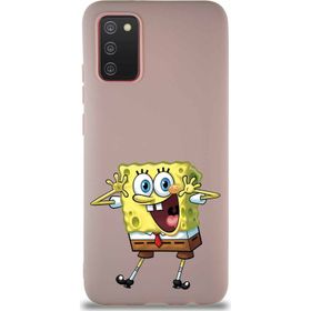Printify Samsung Galaxy A02s Soft Premier Kapak Sünger Bob Tasarımlı Silikon Cep Telefonu Kılıfı