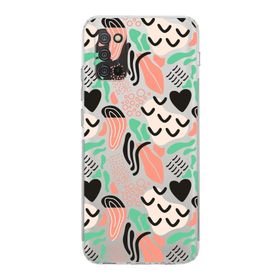 Printify Samsung Galaxy A02s Uyumlu Kamera Korumalı Kapak Memphis Desen A Tasarımlı Şeffaf Kılıf