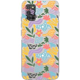 Printify Samsung Galaxy A02s Uyumlu Kamera Korumalı Kapak Memphis Desen Tasarımlı Şeffaf Cep Telefonu Kılıfı