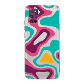 Printify Samsung Galaxy A02s Uyumlu Kamera Korumalı Kapak Renkli Desen A Tasarımlı Şeffaf Kılıf