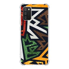 Printify Samsung Galaxy A02S Uyumlu Köşe Korumalı Antişok Kapak Grafiti Tasarımlı Şeffaf Kılıf