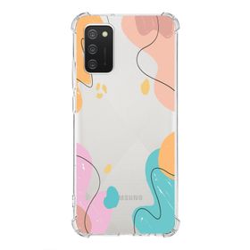 Printify Samsung Galaxy A02S Uyumlu Köşe Korumalı Antişok Kapak Karışık Renkler Tasarımlı Şeffaf Kılıf