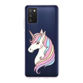 Printify Samsung Galaxy A03S 4G Uyumlu Kapak Unicorn Tasarımlı Şeffaf Silikon Kılıf